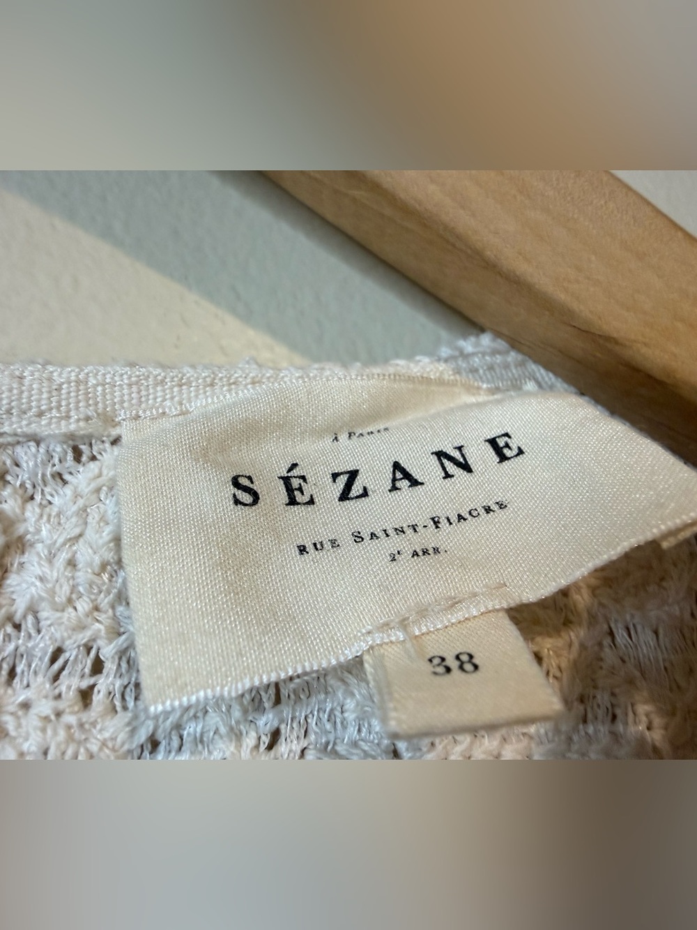 Sézane Ecru Sun Guipure Jesse Blouse - Picture 6 of 11